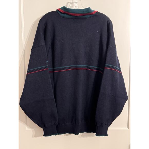 Proquip Blue Sweater jacket Sz L Gore Windstopper Wool Vintage Old Money Gorp - Picture 4 of 11